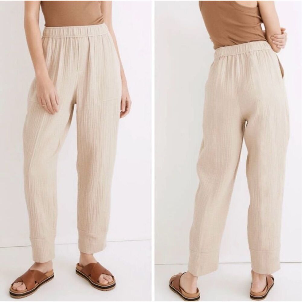 Madewell Lightspun‎ Pull On Gauze Pants size S Cream